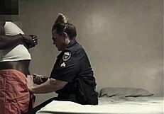 Hidden camera captures interracial sex with a prison guard